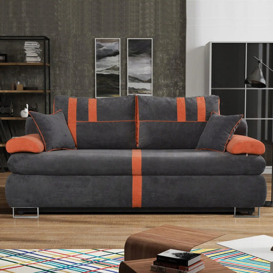 ROXI 2 SEATER GREY SOFA BED