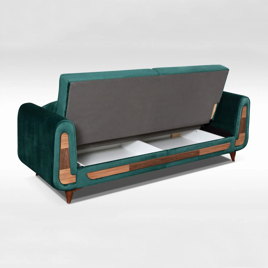 ALASKA 2 SEATER GREEN SOFA BED