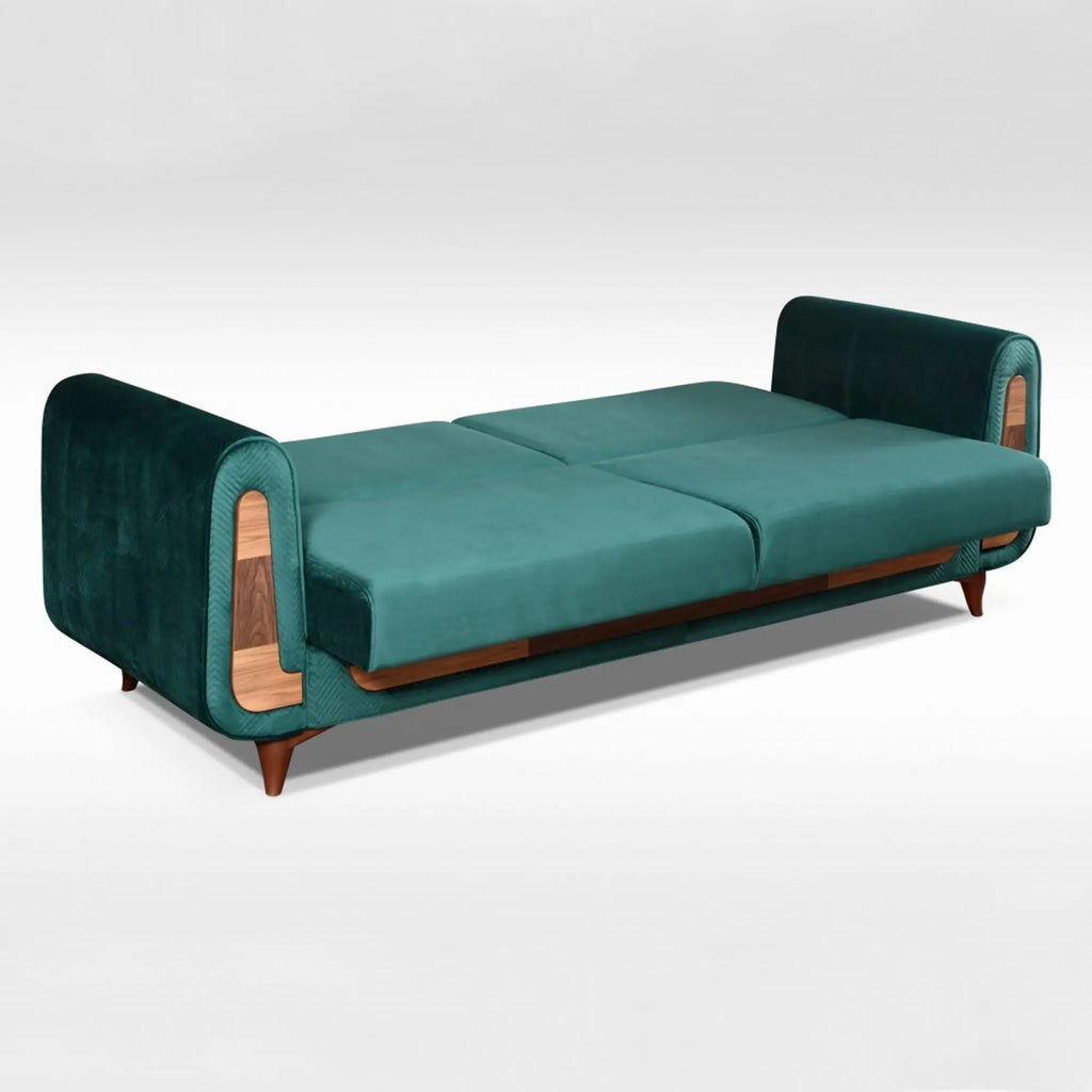 ALASKA 2 SEATER GREEN SOFA BED