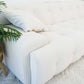 Brampton Mid Century 90 Inch Cream Velvet Sofa