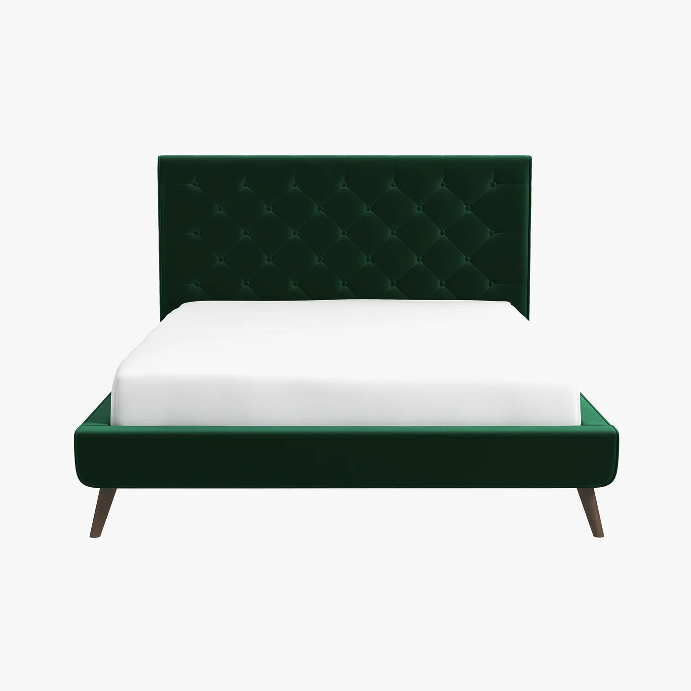 Dillon Dark Green Velvet Platform Bed Size