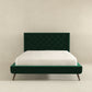 Dillon Dark Green Velvet Platform Bed Size