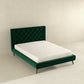 Dillon Dark Green Velvet Platform Bed Size