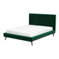 Dillon Dark Green Velvet Platform Bed Size