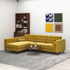 Christian Dark Yellow Velvet Sectional Sofa Left Facing