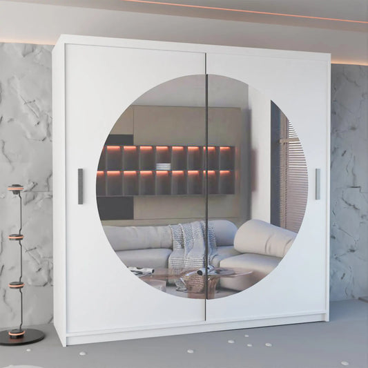 Moon Mirror Front Sliding Wardrobe