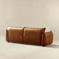 Emma Mid Century Modern Luxury Cognac Leather Sofa