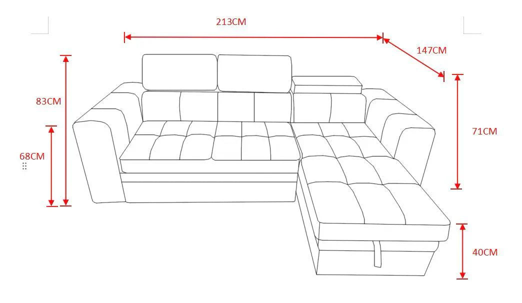 Luca Corner Sofa Bed With Storage