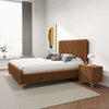 Bethany Velvet Upholstered Platform Bed  Brown