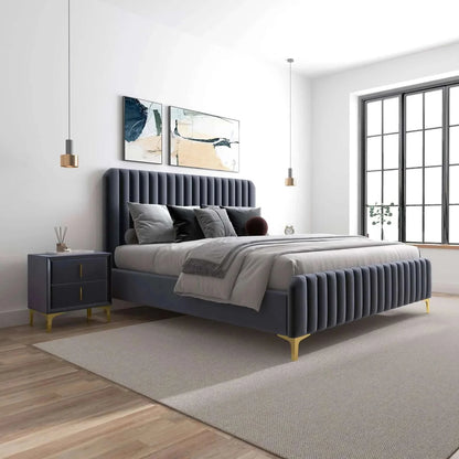 Bethany Velvet Upholstered Platform Bed