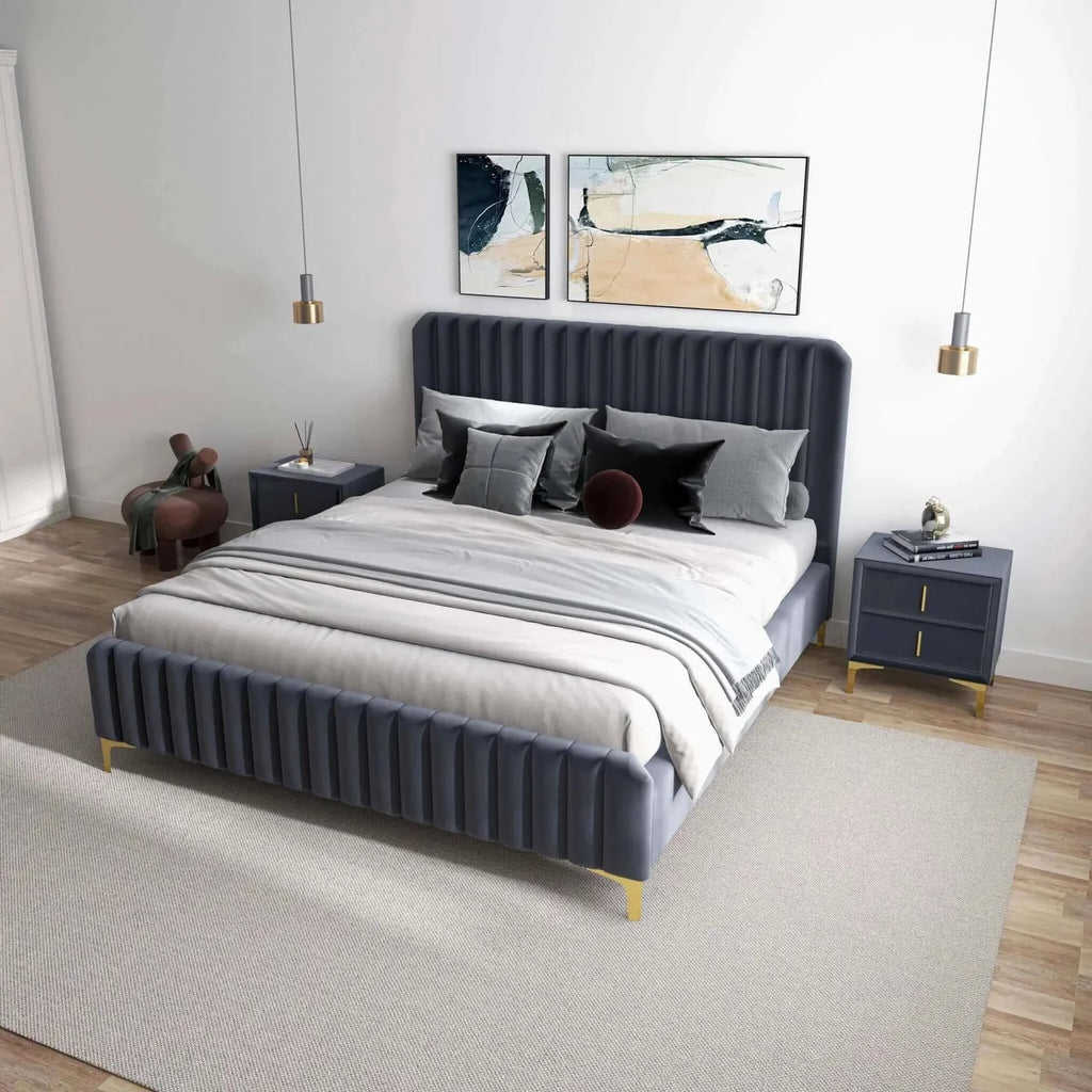 Bethany Velvet Upholstered Platform Bed