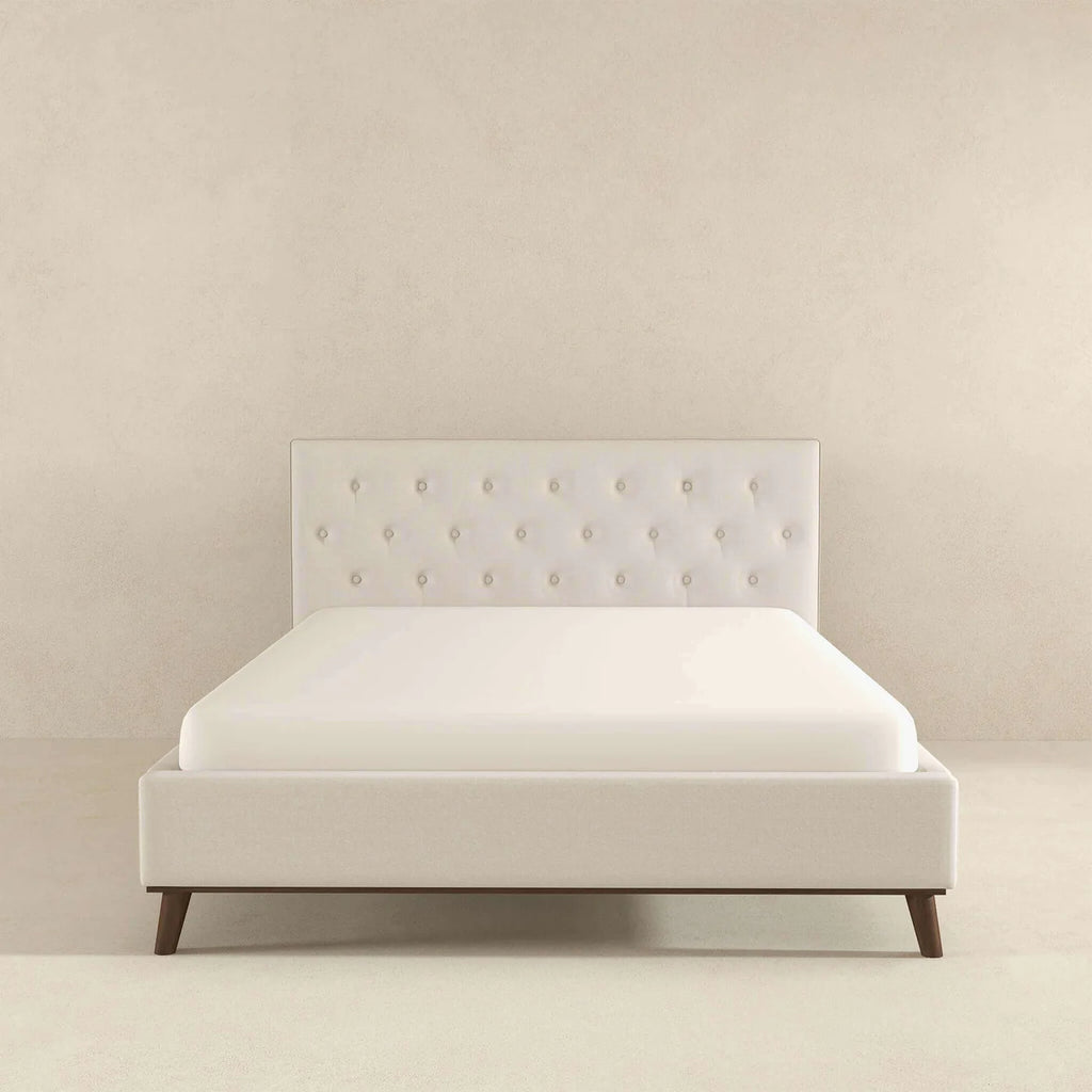 Graceville Mid-Century Modern Beige Platform Bed