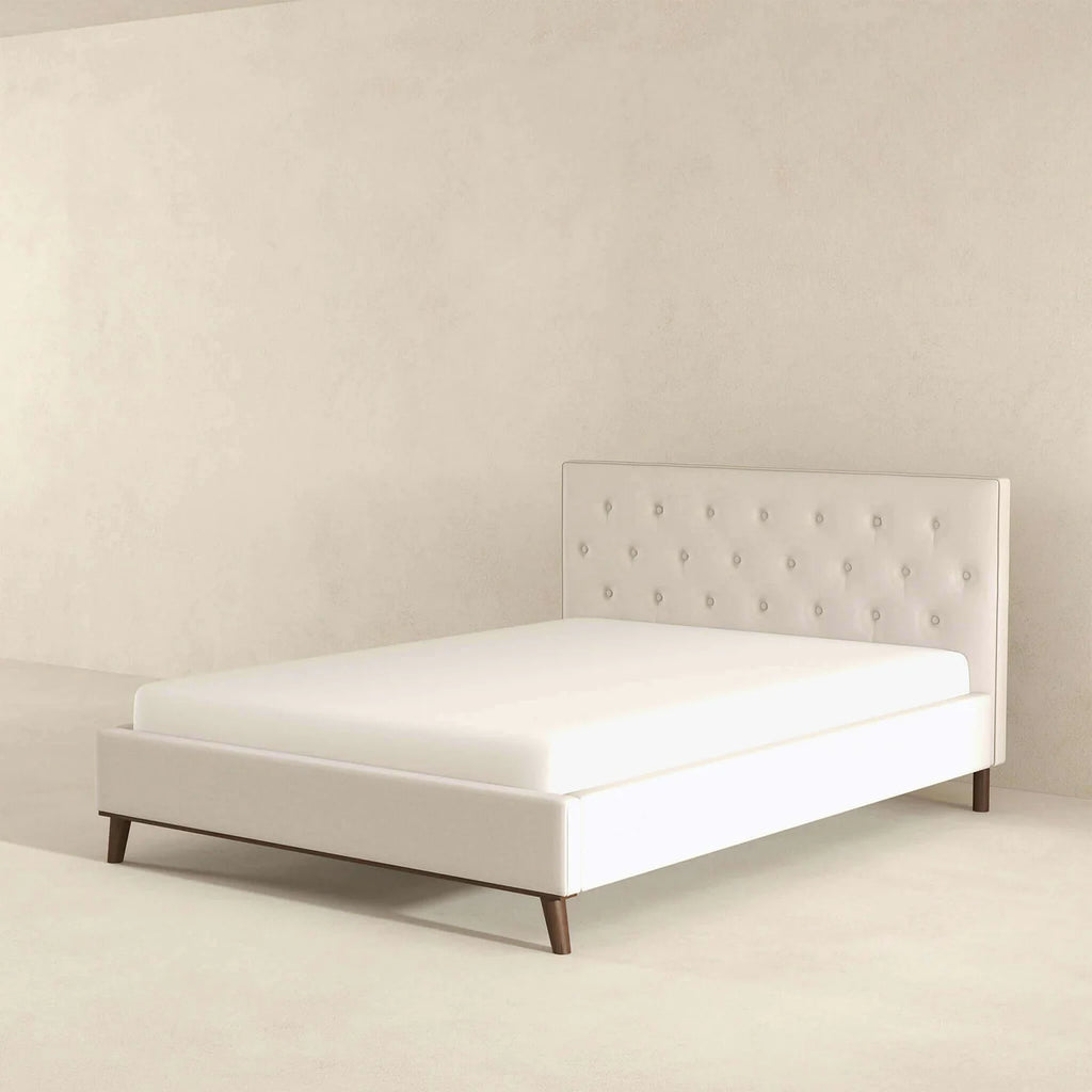 Graceville Mid-Century Modern Beige Platform Bed