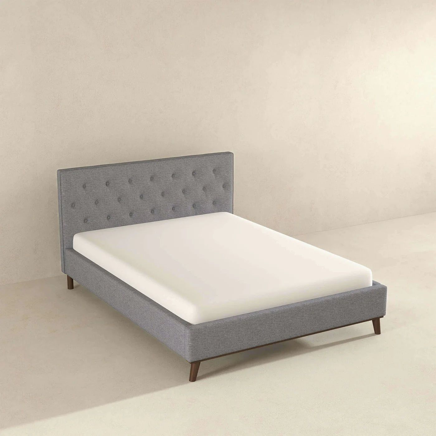 Graceville Mid-Century Modern Grey Platform Bed