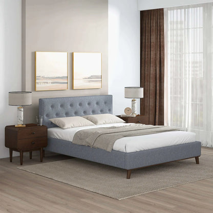 Graceville Mid-Century Modern Grey Platform Bed