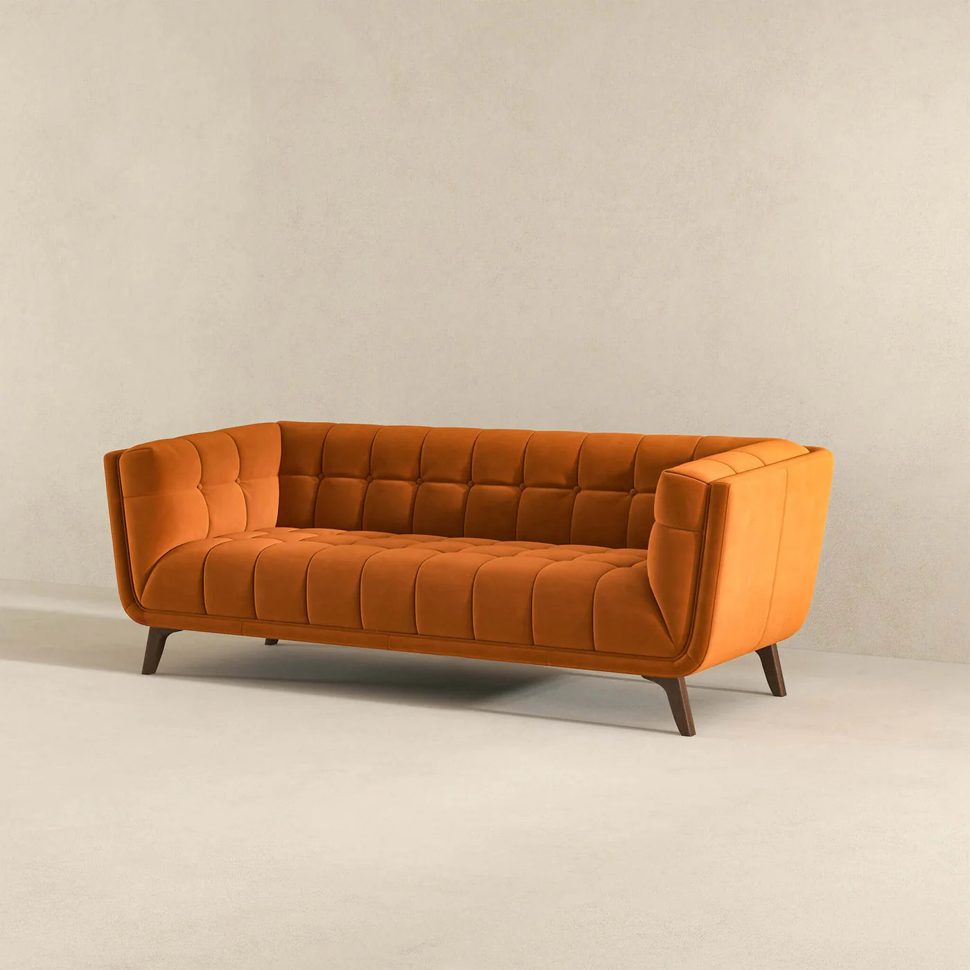 Addison Large Burnt-Orange Velvet Sofa