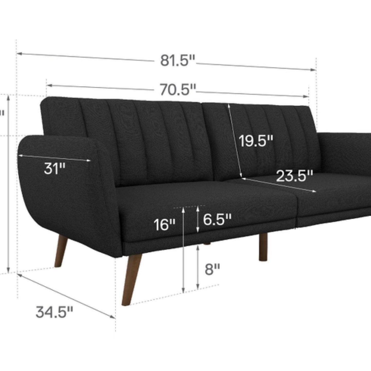 Dorel Brittany 2 Seater Sofa Bed