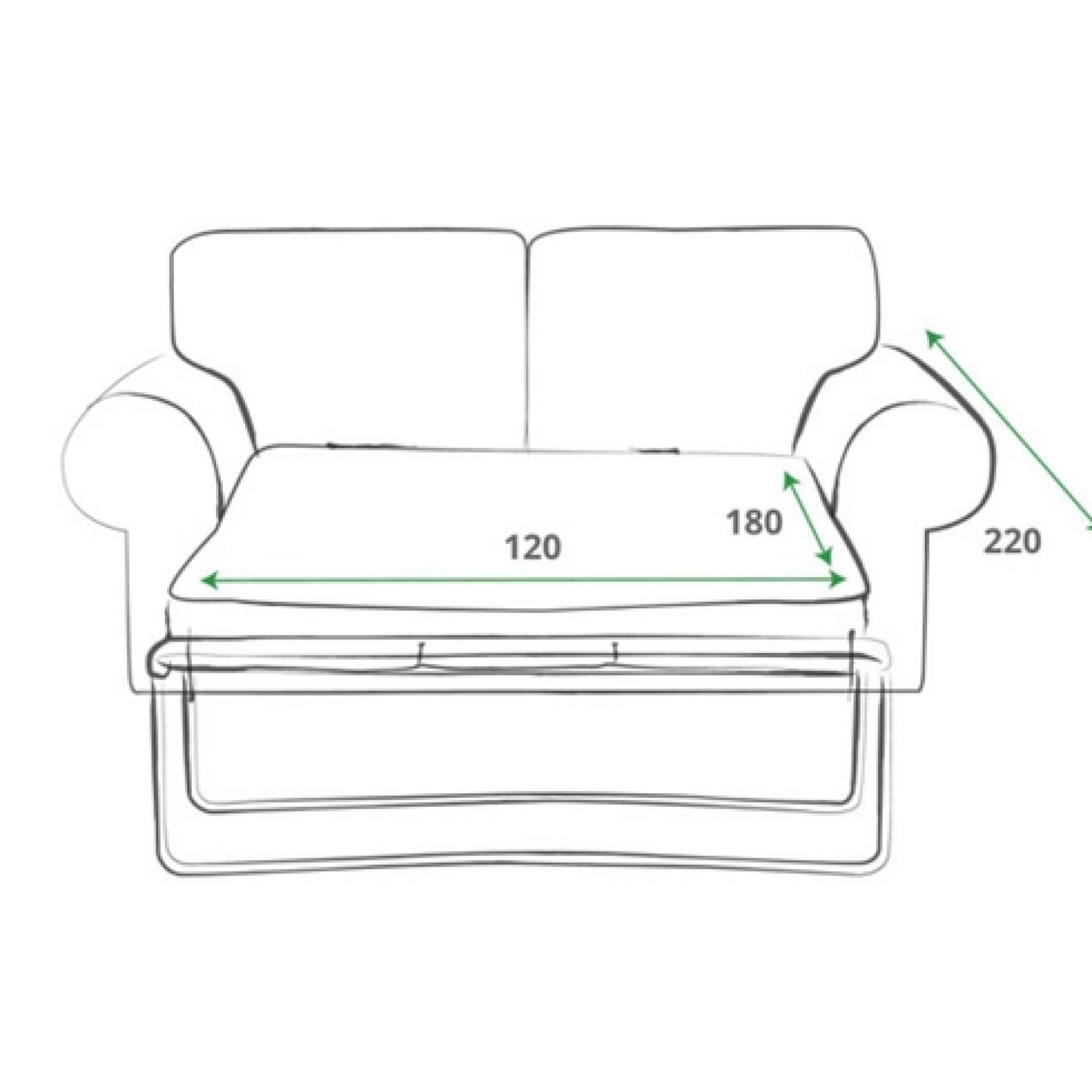 Sweet Dreams Detroit 2 Seater Fabric Sofa Bed