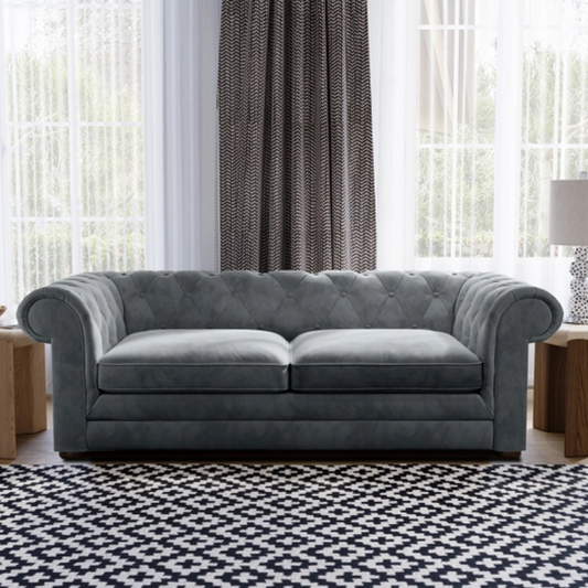 Flair Ralph 3 Seater Velvet Chesterfield Sofa Bed