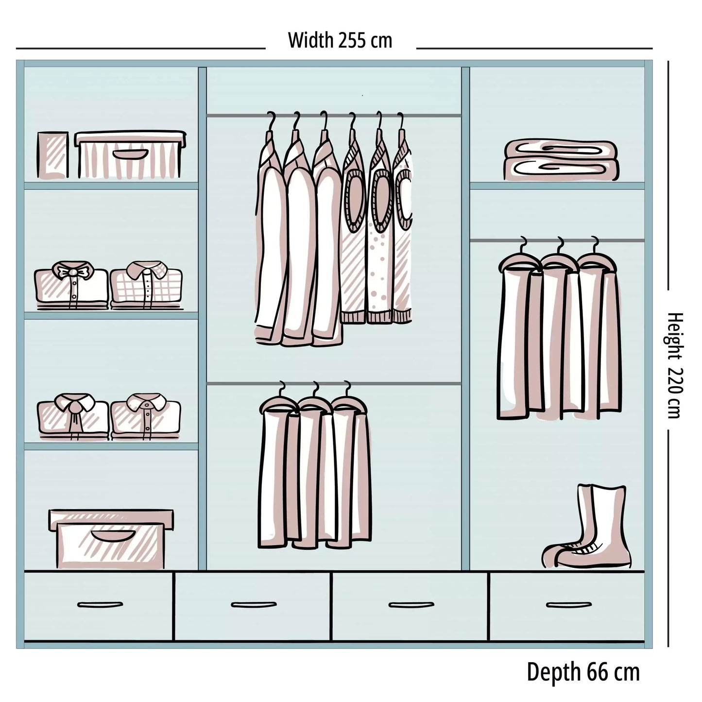 Sycylia High Gloss Wardrobe